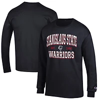 Men's Champion Black Cal State Stanislaus Warriors Jersey Est. Date Long Sleeve T-Shirt