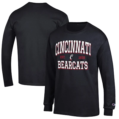 Men's Champion Black Cincinnati Bearcats Jersey Est. Date Long Sleeve T-Shirt