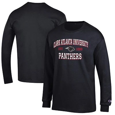 Men's Champion Black Clark Atlanta University Panthers Jersey Est. Date Long Sleeve T-Shirt