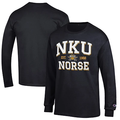 Men's Champion Black Northern Kentucky University Norse Jersey Est. Date Long Sleeve T-Shirt