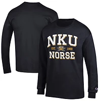 Men's Champion Black Northern Kentucky University Norse Jersey Est. Date Long Sleeve T-Shirt