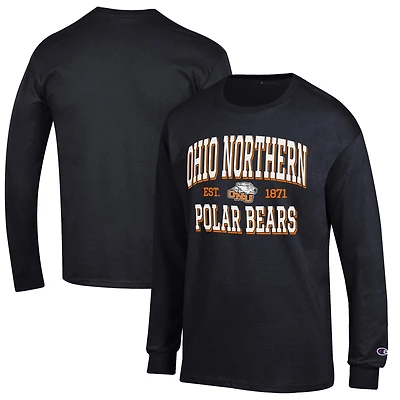 Men's Champion Black Ohio Northern Polar Bears Jersey Est. Date Long Sleeve T-Shirt