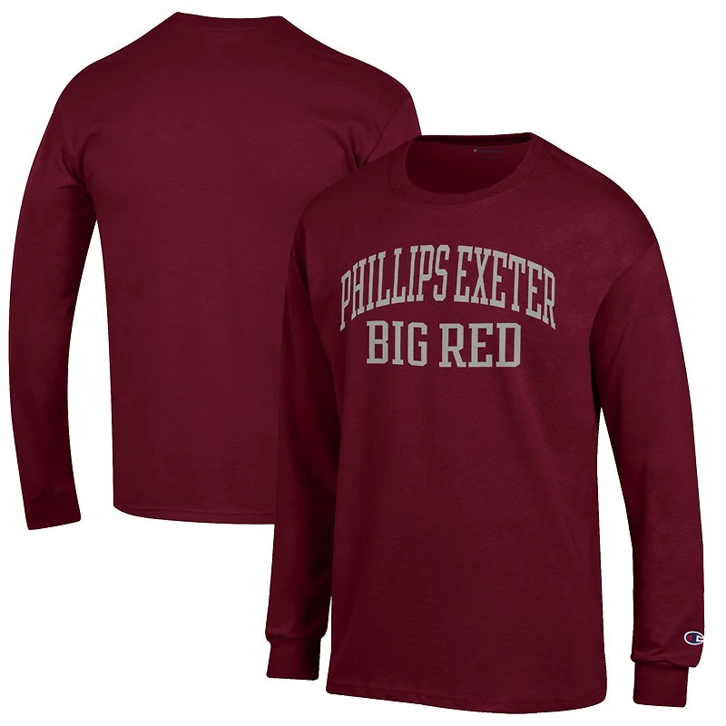 Men's Champion Maroon Phillips Exeter Academy Big Red Jersey Long Sleeve T-Shirt