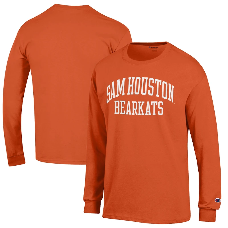 Men's Champion Orange Sam Houston State Bearkats Jersey Long Sleeve T-Shirt