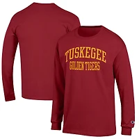 Men's Champion Crimson Tuskegee Golden Tigers Jersey Long Sleeve T-Shirt