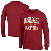 Men's Champion Crimson Tuskegee Golden Tigers Jersey Est. Date Long Sleeve T-Shirt