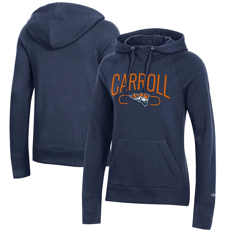 Women's Champion Navy Carroll University Pioneers Core 2.0 Fleece Pullover Hoodie
