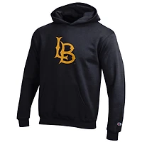 Youth Champion Black Cal State Long Beach The Beach Eco Powerblend Pullover Hoodie