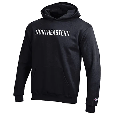 Youth Champion Black Northeastern Huskies Eco Powerblend Pullover Hoodie