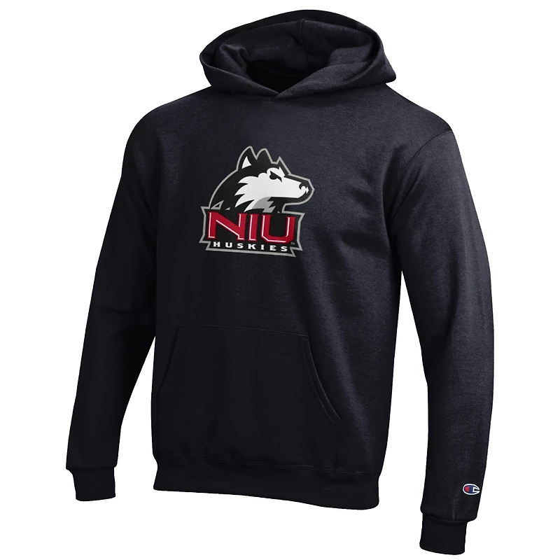 Youth Champion Black Northern Illinois Huskies Eco Powerblend Pullover Hoodie