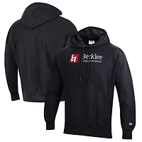 Men's Champion Black Berklee College of Music Reverse Weave Fleece Pullover Hoodie