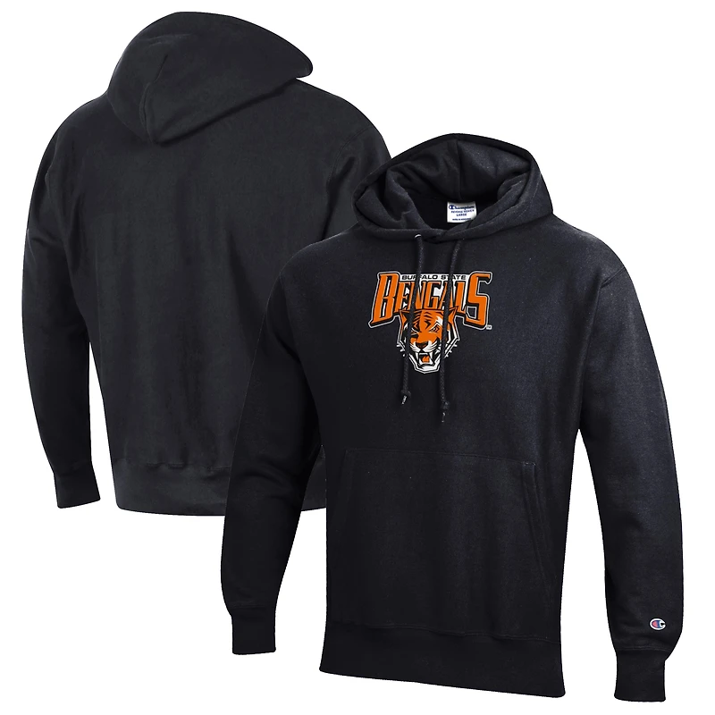 Men's Champion Black Buffalo State Bengals Reverse Weave Fleece Pullover Hoodie