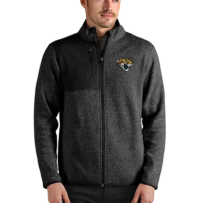 Men's Antigua Black Jacksonville Jaguars Fortune Full-Zip Jacket