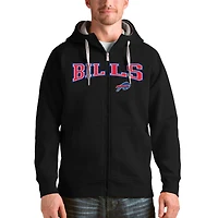 Men's Antigua Black Buffalo Bills Wordmark Victory Full-Zip Hoodie