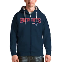 Men's Antigua Navy New England Patriots Wordmark Victory Full-Zip Hoodie