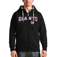 Men's Antigua Black New York Giants Wordmark Victory Full-Zip Hoodie
