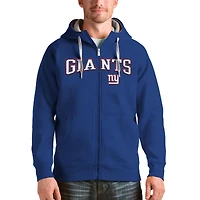 Men's Antigua Royal New York Giants Wordmark Victory Full-Zip Hoodie
