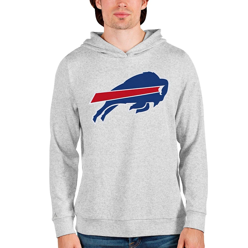 Men's Antigua Heathered Buffalo Bills Team Absolute Pullover Hoodie