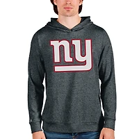 Men's Antigua Heathered Charcoal New York Giants Team Absolute Pullover Hoodie