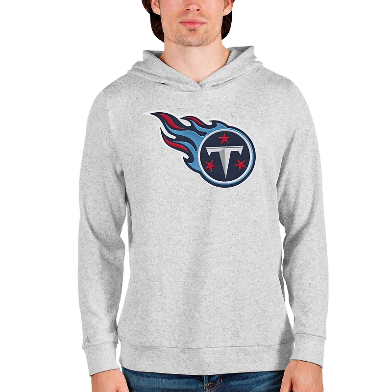 Men's Antigua Heathered Gray Tennessee Titans Team Absolute Pullover Hoodie