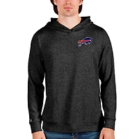 Men's Antigua Heathered Black Buffalo Bills Absolute Pullover Hoodie