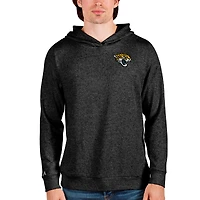 Men's Antigua Heathered Black Jacksonville Jaguars Absolute Pullover Hoodie