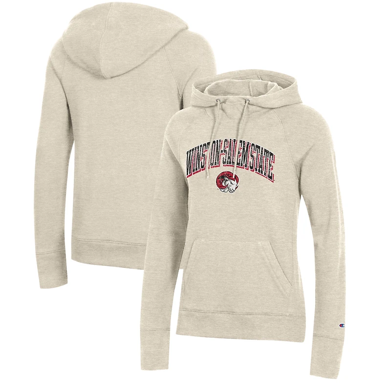 Women's Champion Oatmeal Winston-Salem State Rams Core 2.0 Fleece Pullover Hoodie
