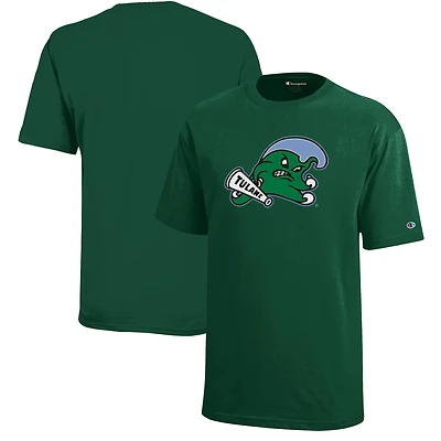 Youth Champion Green Tulane Green Wave Jersey T-Shirt
