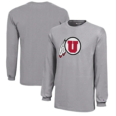 Youth Champion Gray Utah Utes Jersey Long Sleeve T-Shirt