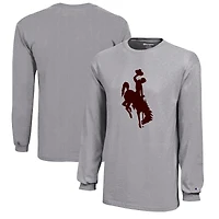 Youth Champion Gray Wyoming Cowboys Jersey Long Sleeve T-Shirt