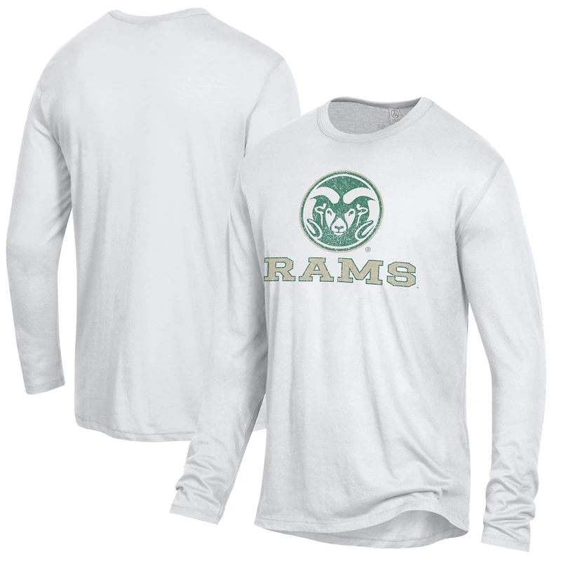 Men's Alternative Apparel White Colorado State Rams Keeper Long Sleeve T-Shirt