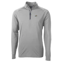 Men's Cutter & Buck Gray Montana State Bobcats Big & Tall Adapt Eco Knit Quarter-Zip Pullover Jacket