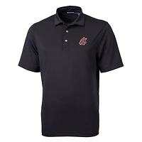 Men's Cutter & Buck Black Washington State Cougars Big & Tall Virtue Eco Pique Recycled Polo
