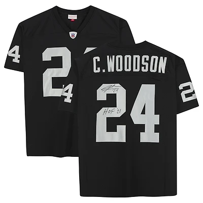 Charles Woodson Black Las Vegas Raiders Autographed Mitchell & Ness Authentic Player Jersey with "HOF 21" Inscription