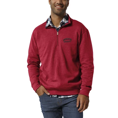 Men's League Collegiate Wear Heathered Red Northeastern Huskies Heritage Quarter-Zip Pullover Jacket