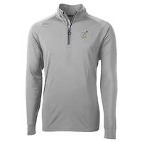 Men's Cutter & Buck Gray Navy Midshipmen Big & Tall Adapt Eco Knit Quarter-Zip Pullover Jacket