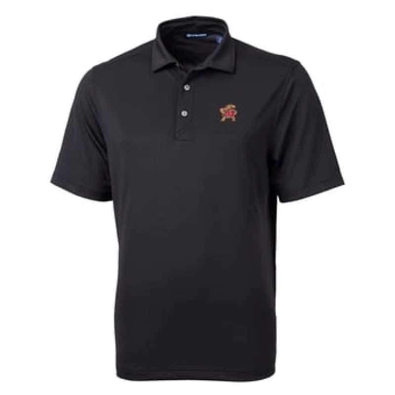 Men's Cutter & Buck Black Maryland Terrapins Big & Tall Virtue Eco Pique Recycled Polo