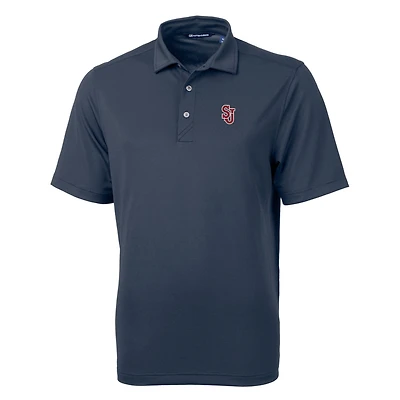 Men's Cutter & Buck Navy St. John's Red Storm Big & Tall Virtue Eco Pique Recycled Polo