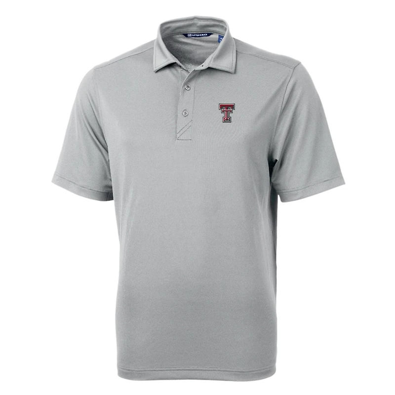 Men's Cutter & Buck Gray Texas Tech Red Raiders Big & Tall Virtue Eco Pique Recycled Polo
