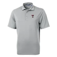 Men's Cutter & Buck Gray Texas Tech Red Raiders Big & Tall Virtue Eco Pique Recycled Polo