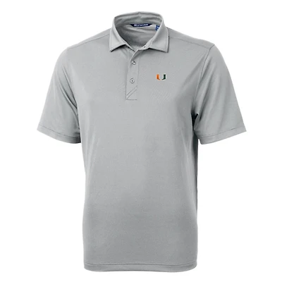 Men's Cutter & Buck Gray Miami Hurricanes Big & Tall Virtue Eco Pique Recycled Polo
