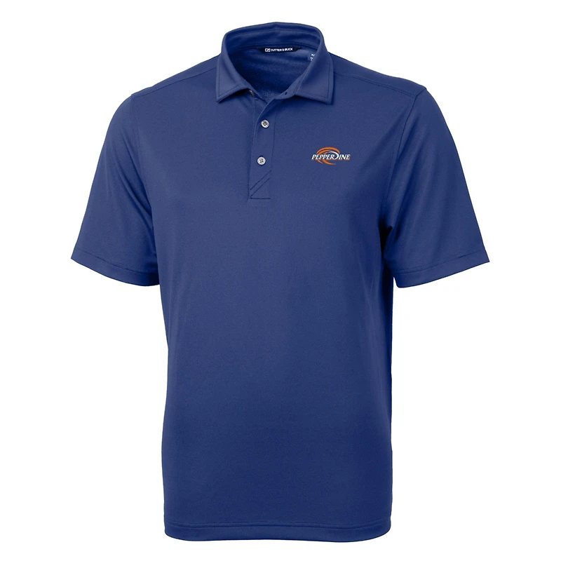 Men's Cutter & Buck Blue Pepperdine Waves Big & Tall Virtue Eco Pique Recycled Polo