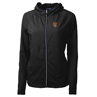 Women's Cutter & Buck Black Tuskegee Golden Tigers Adapt Eco Knit Full-Zip Jacket