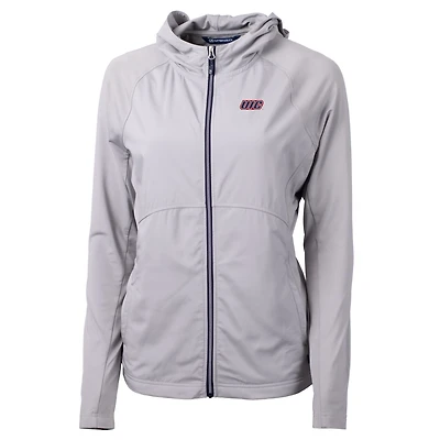 Women's Cutter & Buck Silver UIC Flames Adapt Eco Knit Full-Zip Jacket