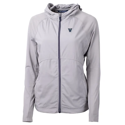 Women's Cutter & Buck Silver Villanova Wildcats Adapt Eco Knit Full-Zip Jacket