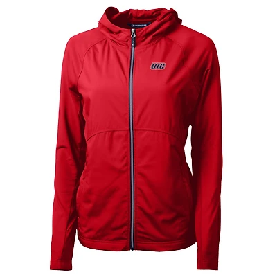Women's Cutter & Buck Red UIC Flames Adapt Eco Knit Full-Zip Jacket