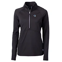 Women's Cutter & Buck Black Seton Hall Pirates Adapt Eco Knit Half-Zip Pullover Jacket
