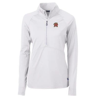 Women's Cutter & Buck White Maryland Terrapins Adapt Eco Knit Half-Zip Pullover Jacket