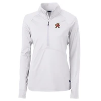 Women's Cutter & Buck White Maryland Terrapins Adapt Eco Knit Half-Zip Pullover Jacket