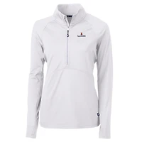 Women's Cutter & Buck White Illinois Fighting Illini Adapt Eco Knit Half-Zip Pullover Jacket